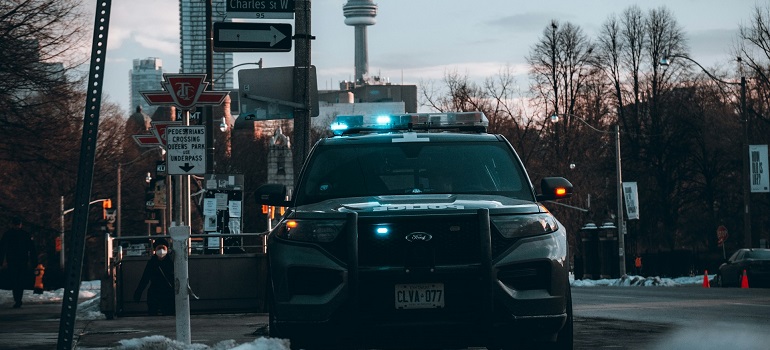a police car that maintains the safety in Toronto