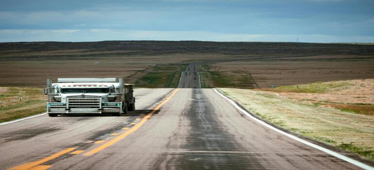 Truck on rural highway