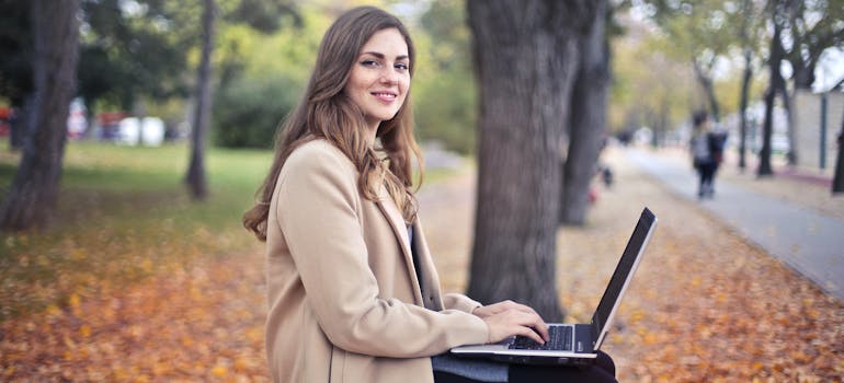 A woman in the park