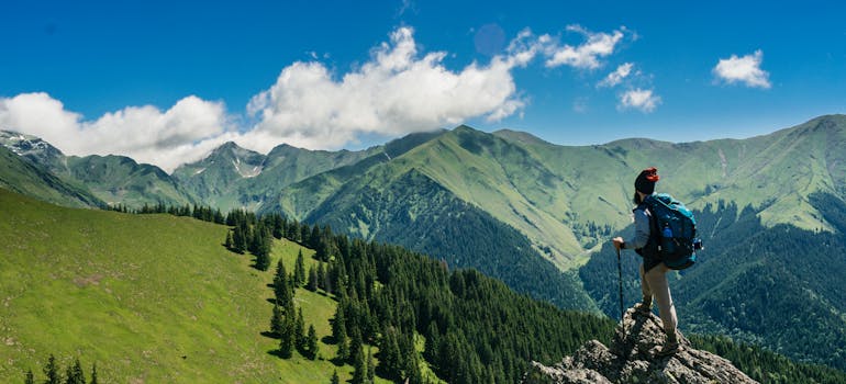 A person hiking