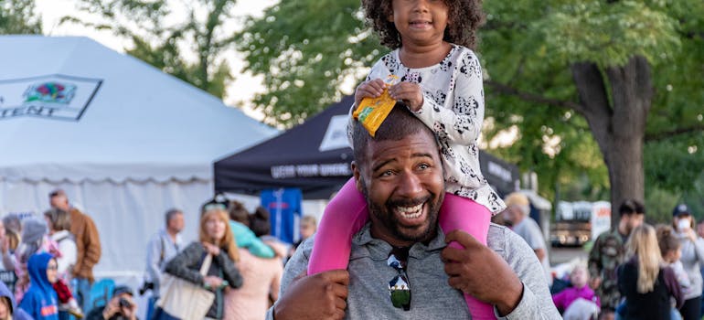 A father and a daughter at the festival