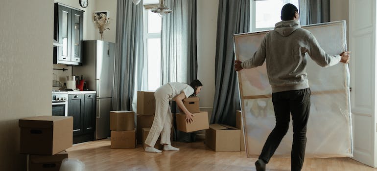 Two people preparing for relocaiton