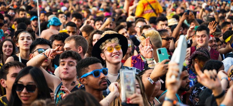 People on the festival