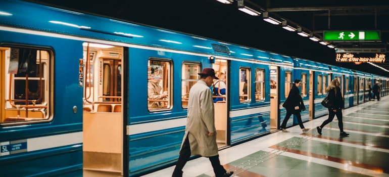 People next to the train