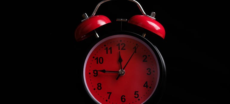 An analog alarm clock