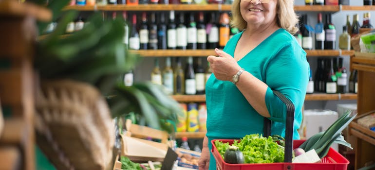 A woman buying groceries