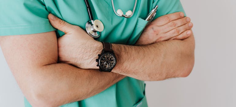 A doctor with the stethoscope