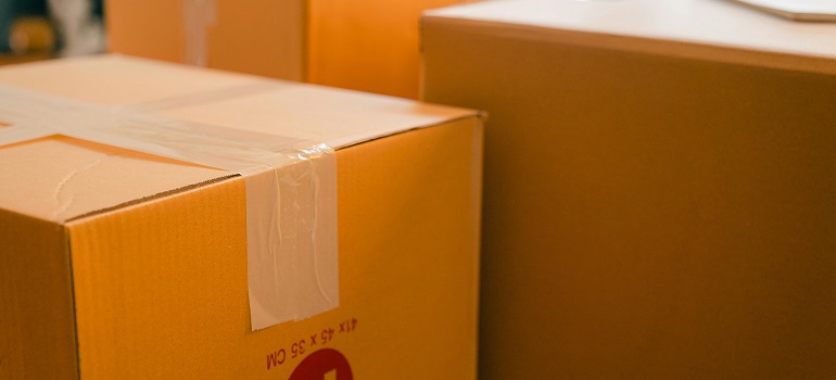 packed moving boxes