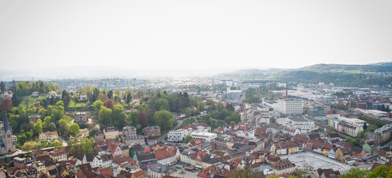 Aerial view of the city