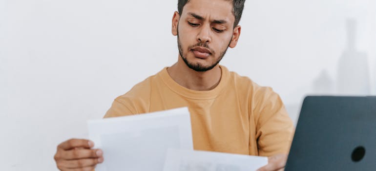 A person holding papers