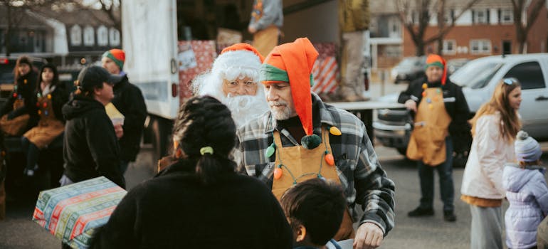 People on the street during the festival