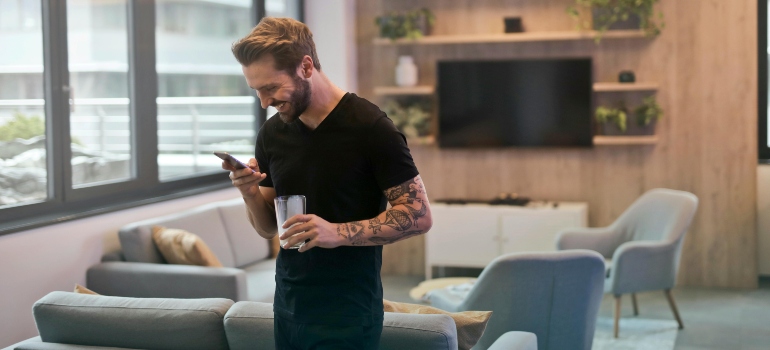 man trying to connect with the Calgary community