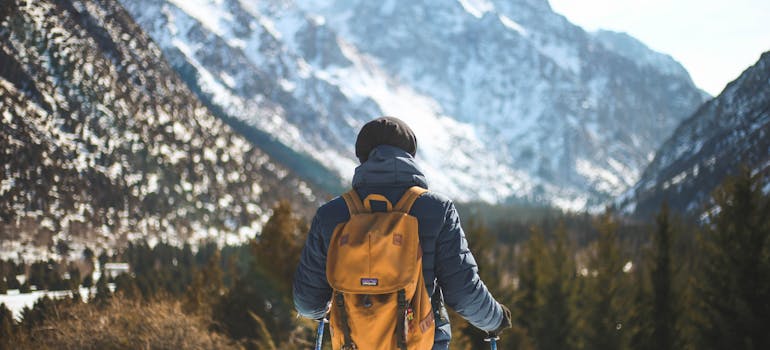 A man hiking