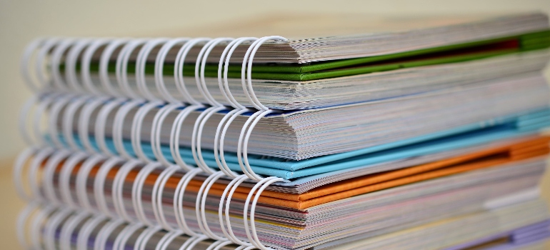 a stack of files