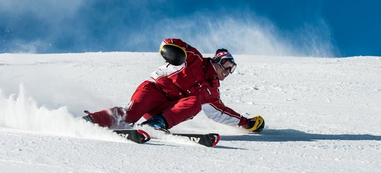 A man on the ski board