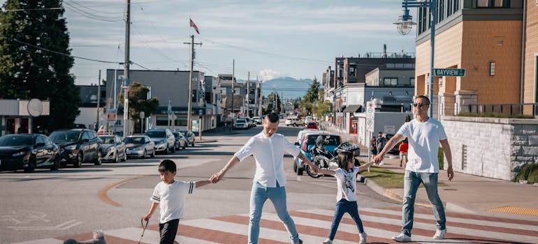 A family on the street