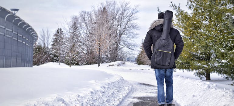 A man on the street spending his first year in Calgary