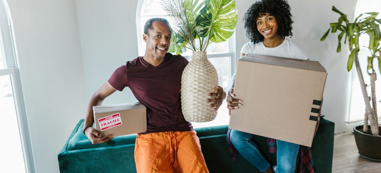 A movers and a woman