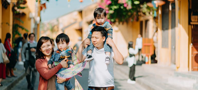 A family on the street