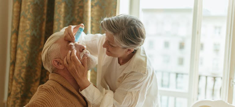 A senior having checkup